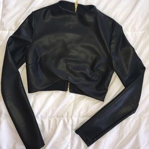 Hot Miami Styles Black Leather Top